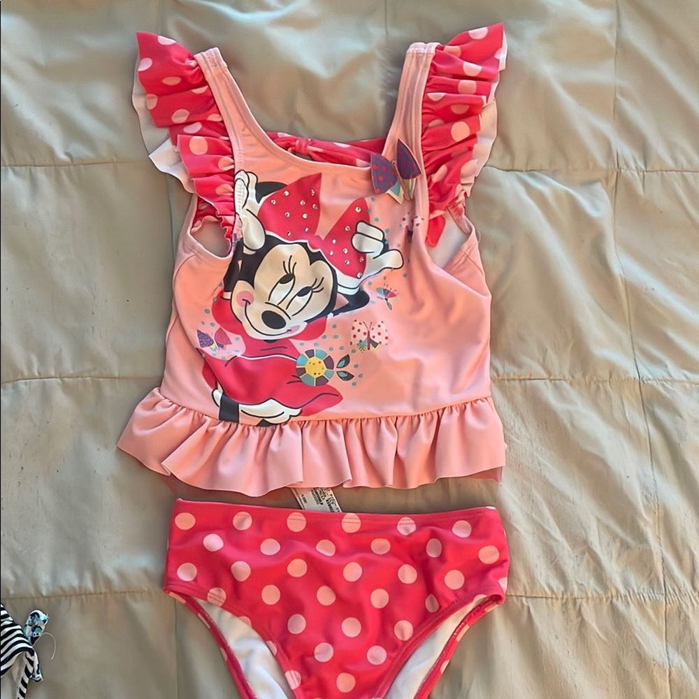 Disney Minnie Mouse Pink Polka Dot Kids Bikini